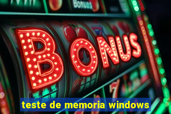 teste de memoria windows